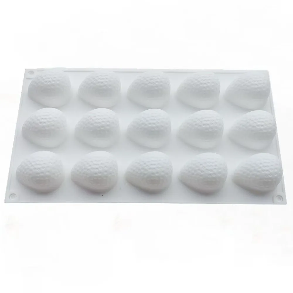 New Arrival 15 Hole Strawberry Shape Silicone Cake Mold Mousse Dessert Pudding Chocolate Ice Tray Mold Fruit Series Baking Tools