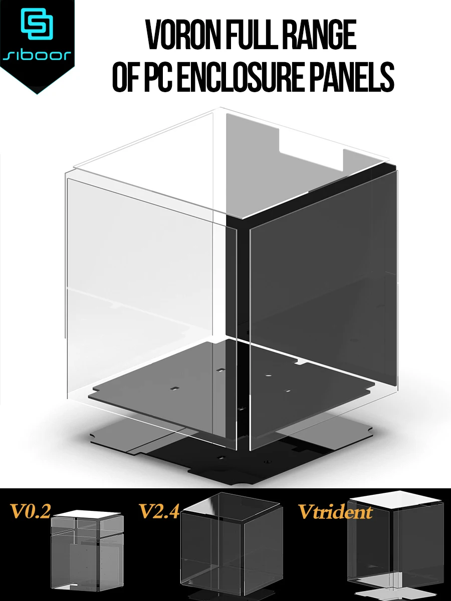 

1 Set Enclosure Panels PC Kit V2.4 250/300/350mm Size Cover Sheet For Voron 0.2 Trident 2.4 250/300/350 3D Printer