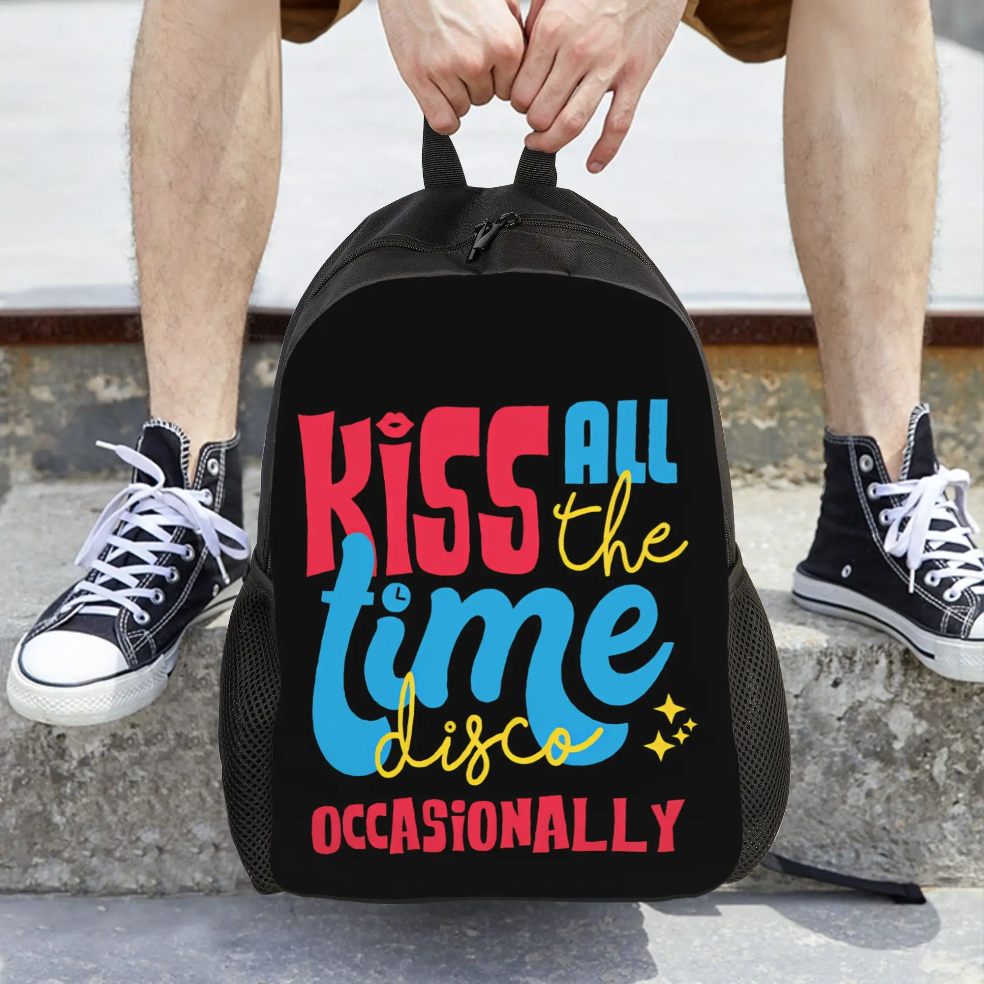 

Kiss All the Time Backpack Female Harrys Styles 2026 Soft Backpacks Polyester Casual High School Bags Trekking Design Rucksack