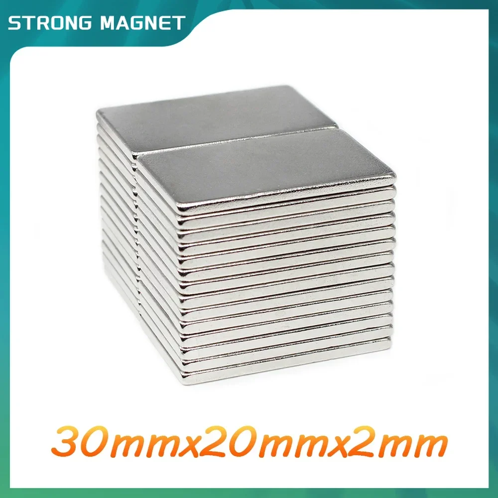 2/5/10/20/30/50PCS 30X20X2mm Quadrate Rare Earth Neodymium Magnet 30*20*2 Block Permanent Magnet 30x20x2 Strong Powerful Magnets