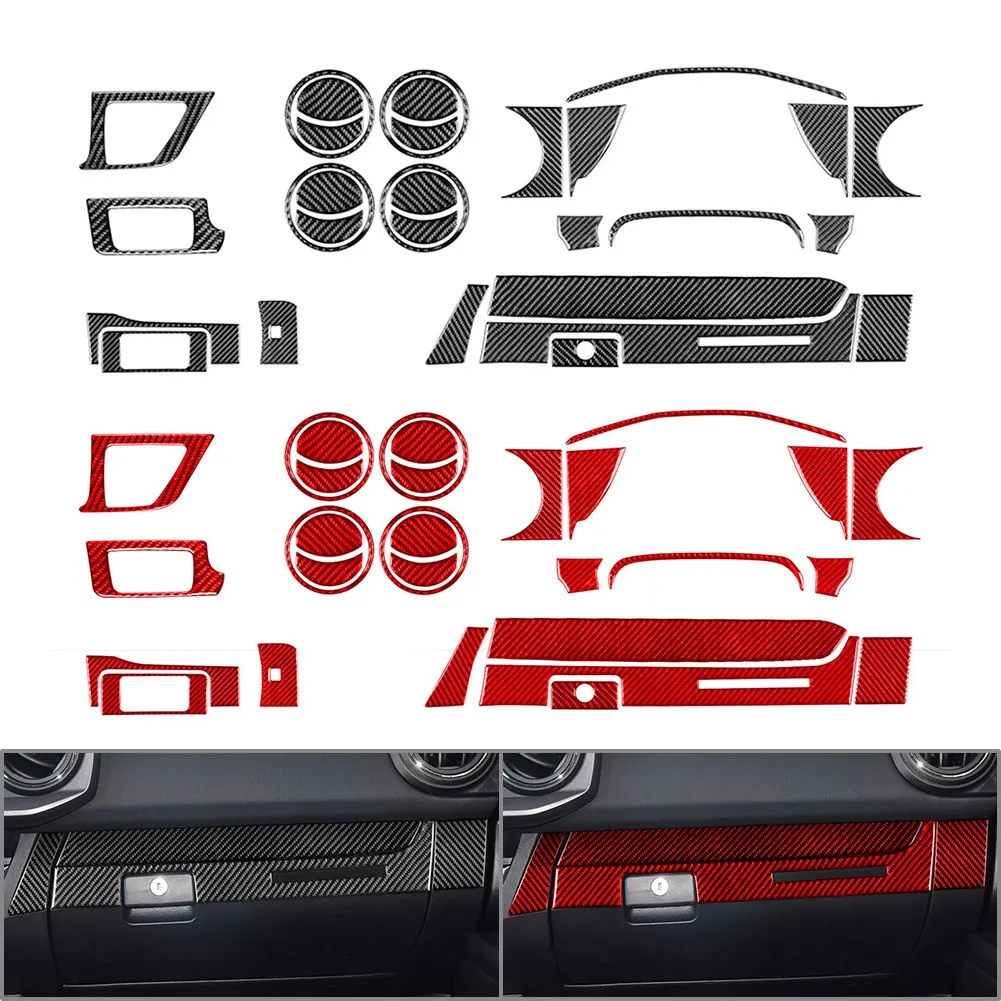 30Pcs Interior Dashboard Decoration Kit Cover Trim Car Accessories For Toyota Tacoma 2016 2017 2018 2019 2020 2021 2022 LHD