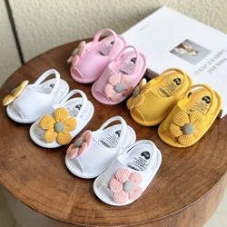 Baby Girls Floral Closed Toe Sandals Non-Slip Soft Rubber Sole Infant Toddler Summer Walking Shoes