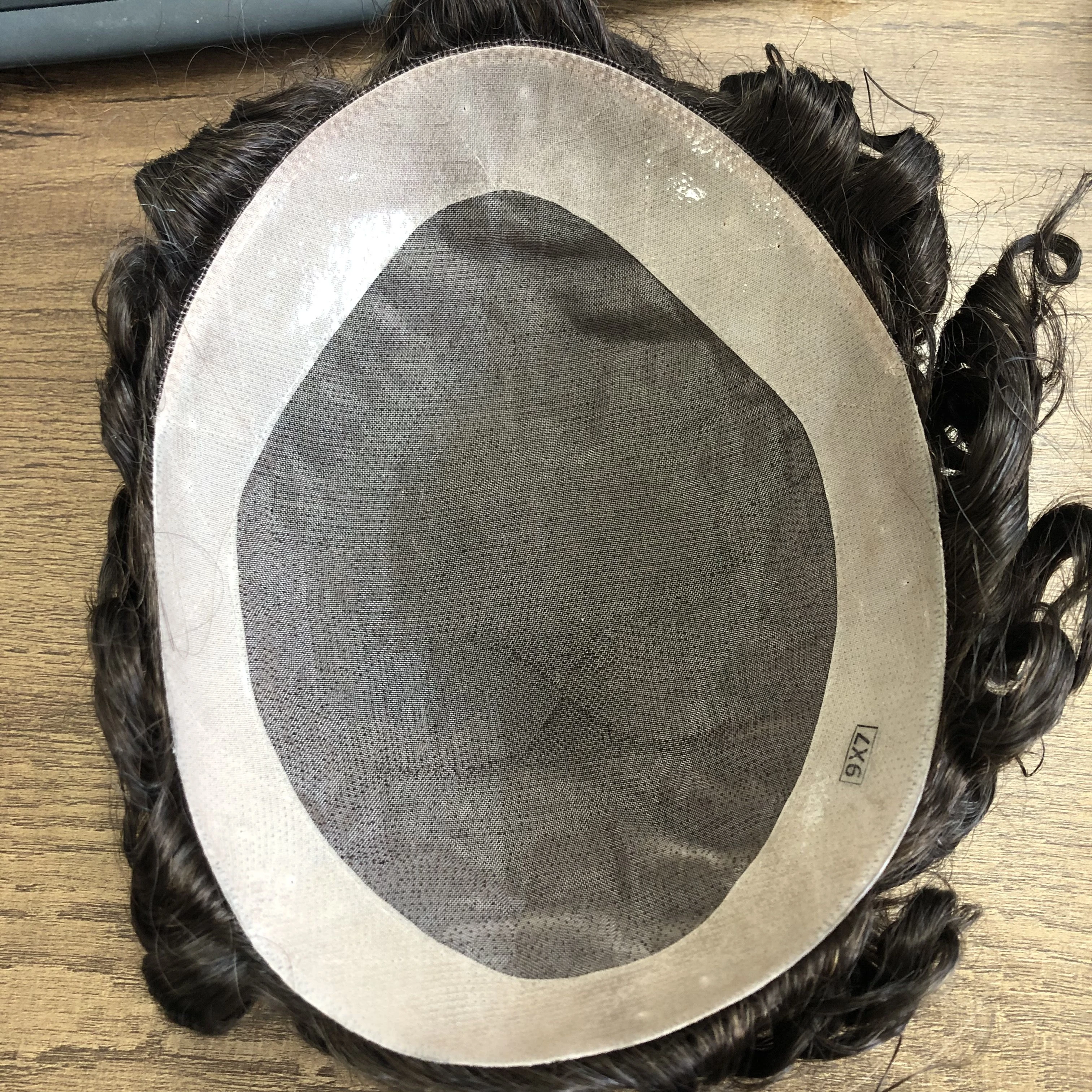 غير قابل للاكتشاف رجل أسود طبيعي خصلات الشعر المستعار الإنسان سوبر دائم NPU أحادية قاعدة الرجال الشعر المستعار الطبيعي فرونت لاين رجل نظام قطع الشعر #6