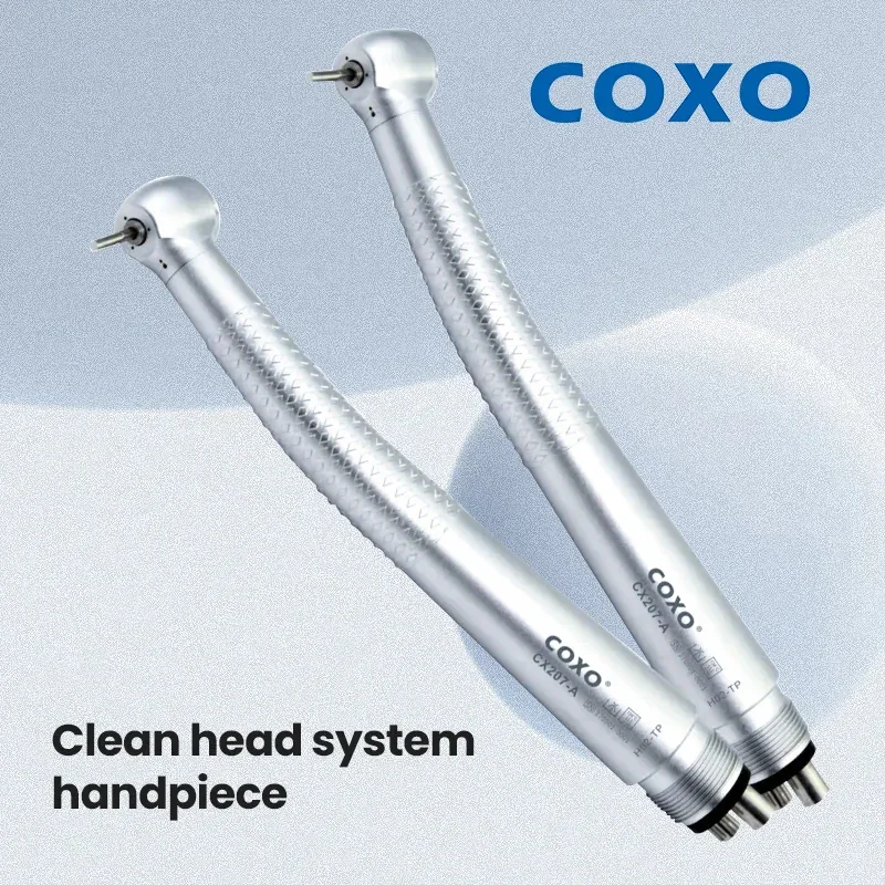 COXO CX207-A Dental Air Turbine High-Speed Handpiece - For Tooth Cleaning, Whitening Treatments 3-Way Water Coolant Spray System