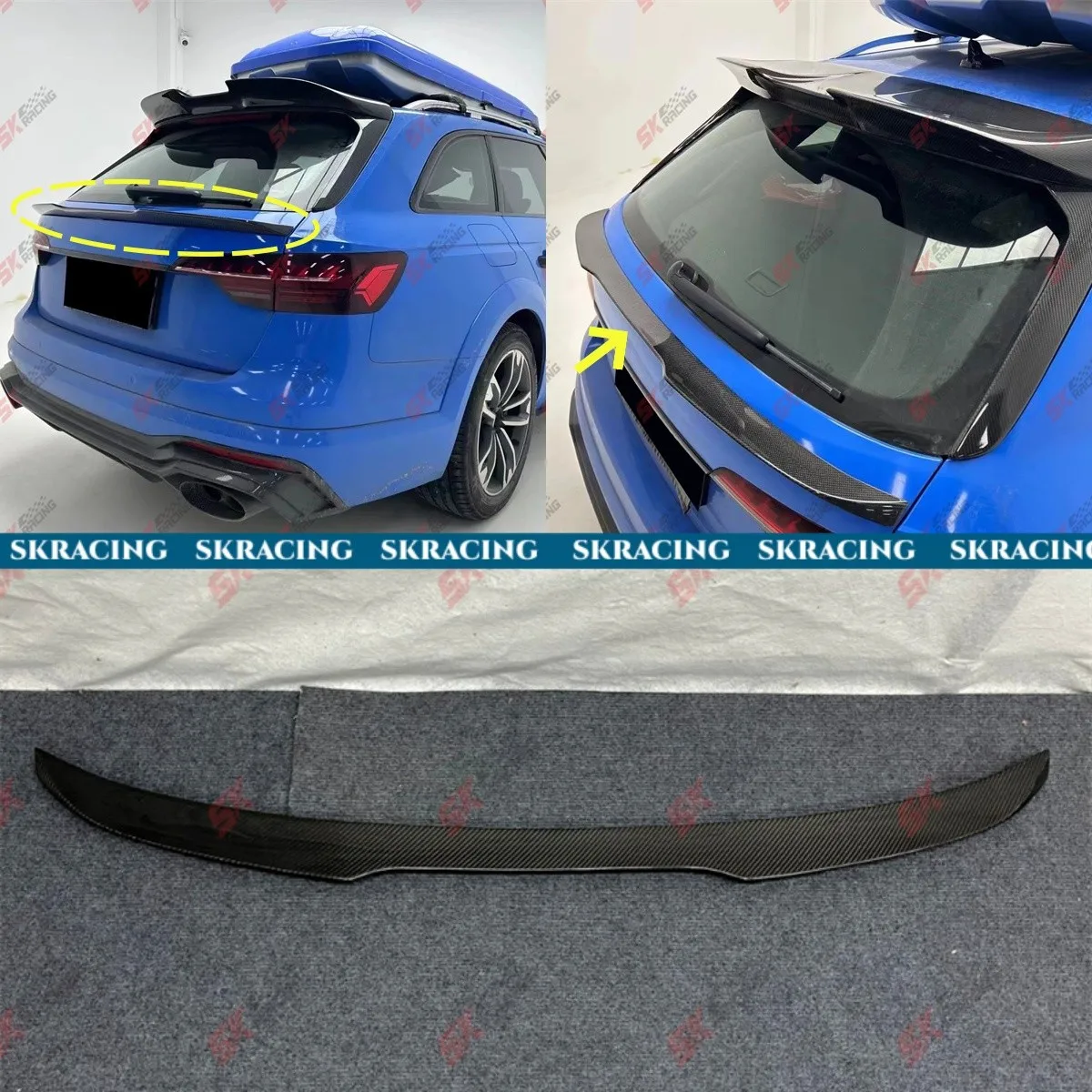 

For Audi A4 allroad 2020-2025 Carbon Fiber/Forged Rear Middle Spoiler Tail Wing