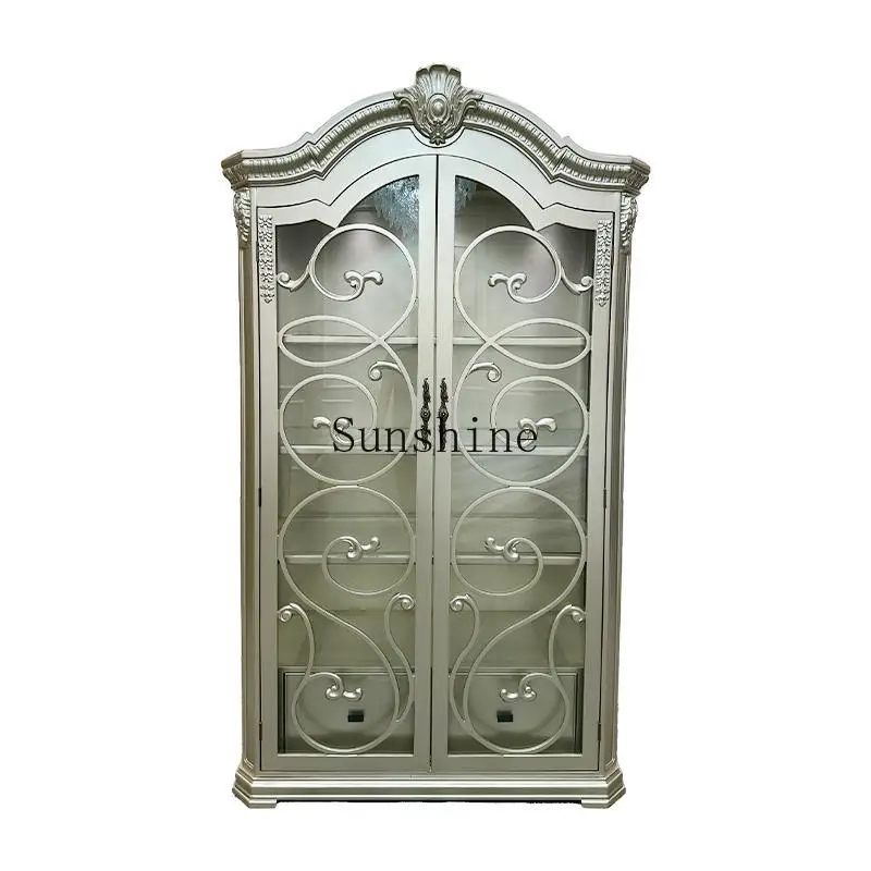 

American solid wood wine cabinet high-end living room simple side cabinet