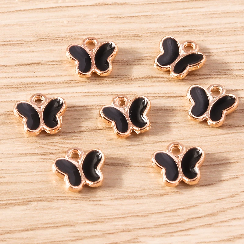 Tusember 30 Stück/Set Emaille Mini Niedliche Schmetterling-Anhänger für Ohrhänger Armband Tier-Anhänger DIY Schmuckherstellung Zubehör – Detail 5