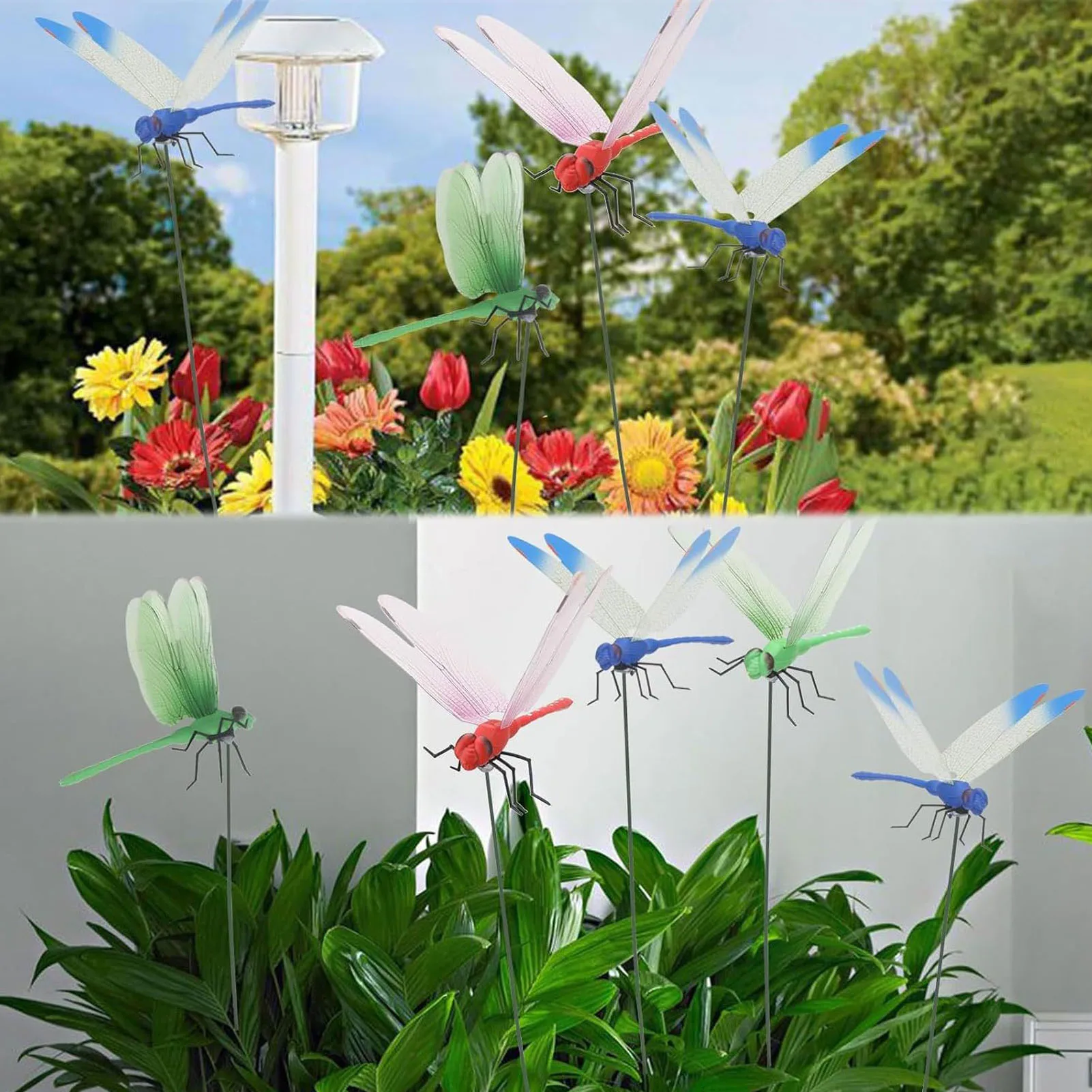 Fake Dragonfly Clip Waterproof Outdoor 3D Dragonfly Garden Decorative Clips Home Patio Ornaments Crafts Dragon Fly Clip