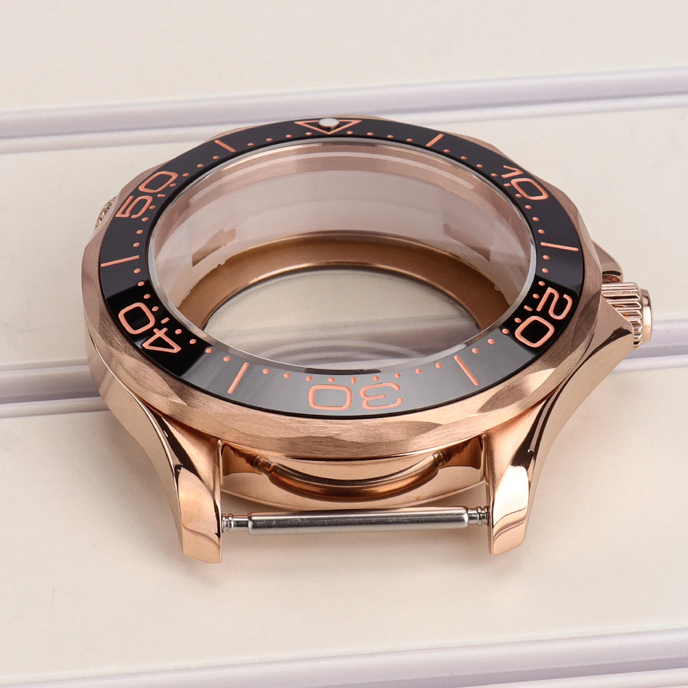 NH35 Gehäuse 41mm Roségold für Seamaster 300 316L Edelstahl Uhrengehäuse Passend für NH35 NH36 Uhrwerk 31mm Zifferblatt Uhrenbox 20mm Armband – Detail 5