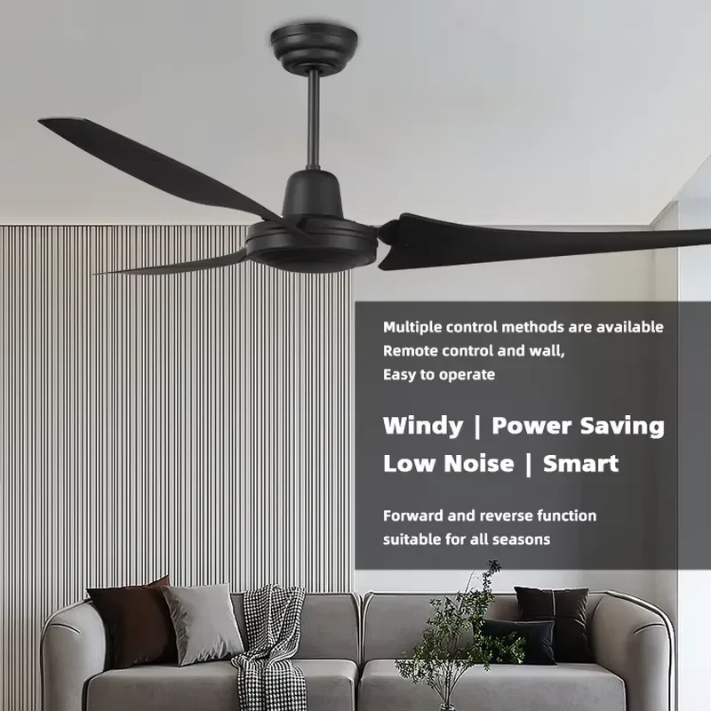 Smart Ceiling Fan with Remote Control for Modern Living Room Hotel Restaurant Home Decor Silent Air Cooling Fan Light Fixture
