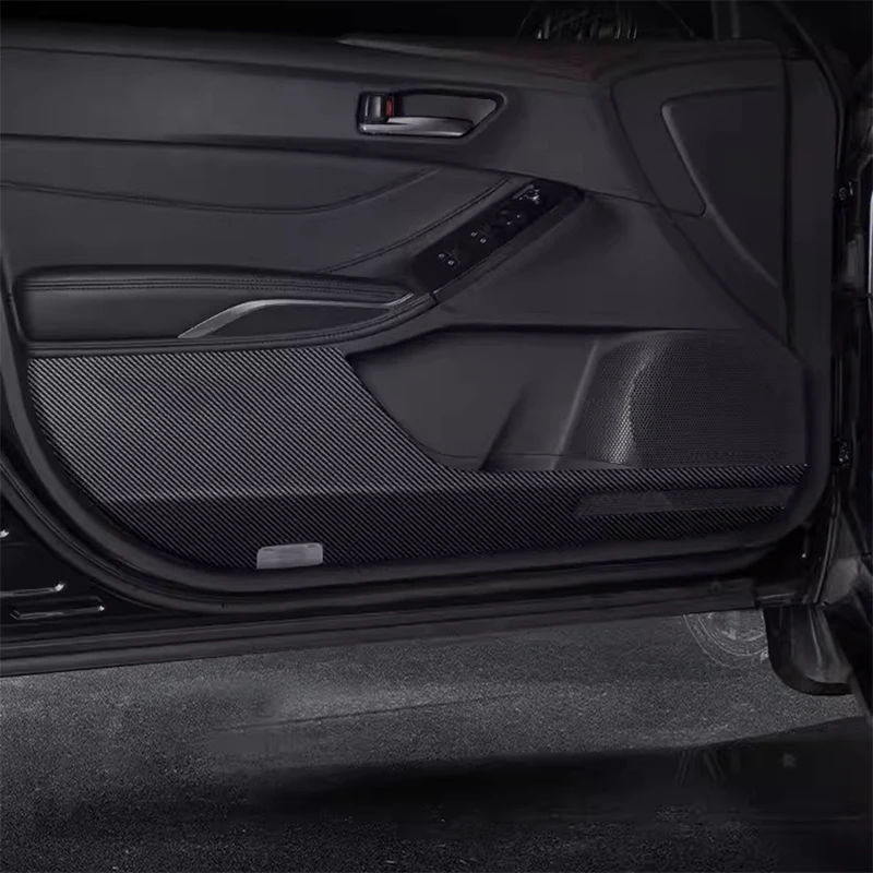 

For Toyota AVALON 2018-2025 Car Door Anti Kick Pad Carbon Fiber Leather Texture Anti Dirt Protective Sticker Auto Accessories