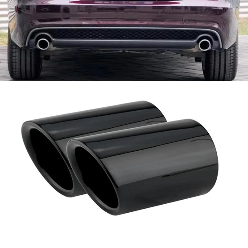 

89mm Stainless Steel Car Exhaust Muffler Pipe Tip Cover For Audi A4 B8 Avant A5 Sportback 8T Tailpipe Auto Accessories