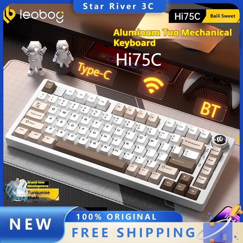 

LEOBOG Hi75C Wireless Mechanical Keyboard Aluminum Magnetic Switch Hot-Swap Gasket 2.4G RGB Customized Game keyboards Accessory