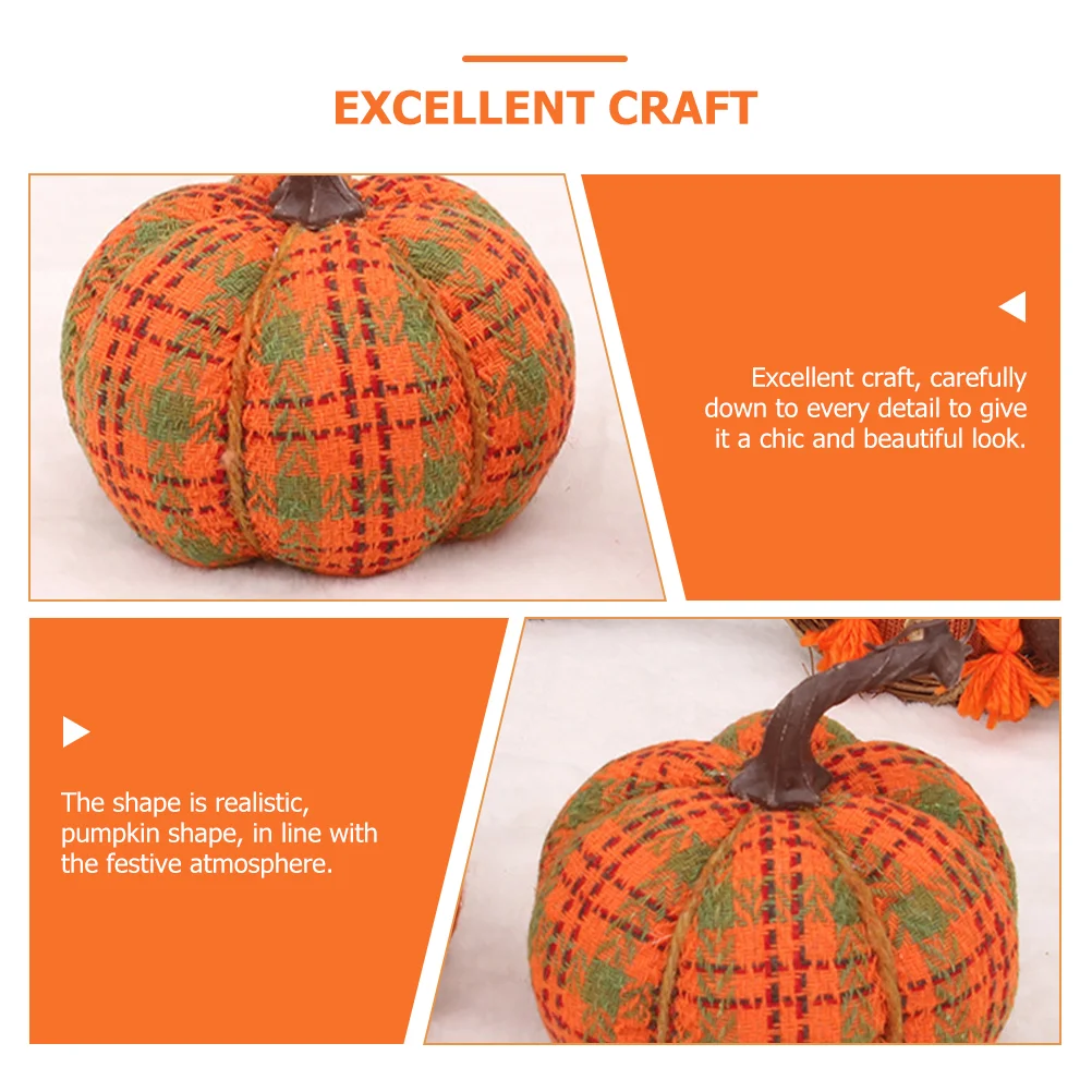 Pumpkin Ornaments Chic Decorations Home Thanksgiving Household Prop Lifelike Chemical Fiber Knitted Fabric Supplies