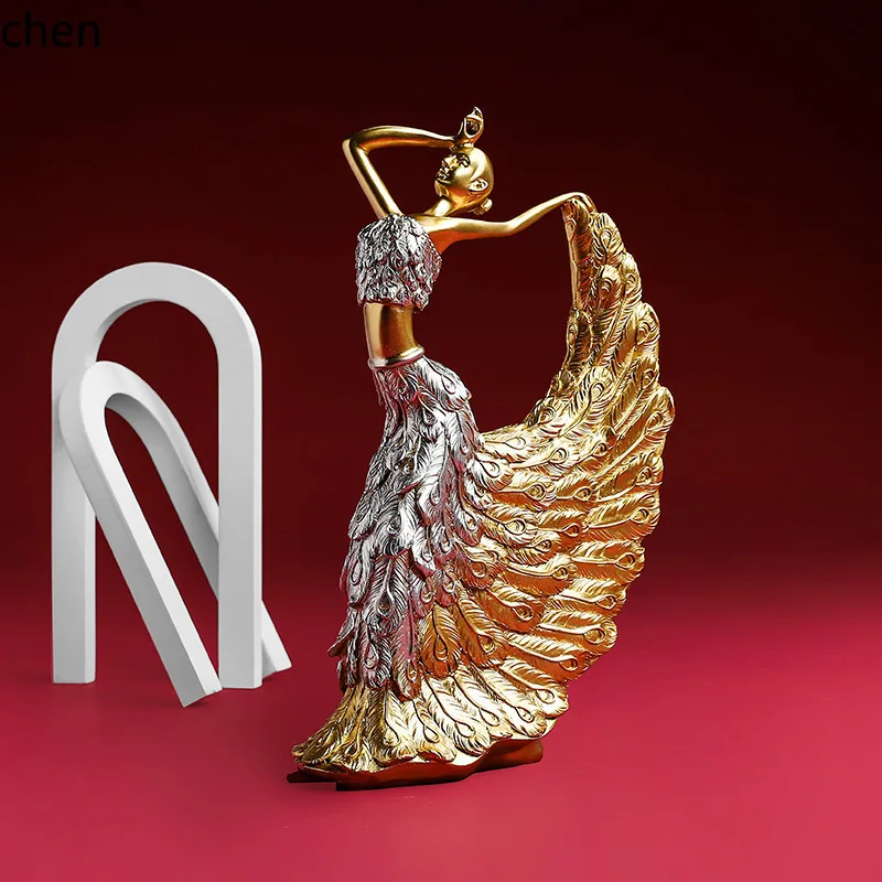 CZ Creative Peacock Dance Resin Crafts Ornament Wedding Room Home Living Room TV Cabinet Ornament