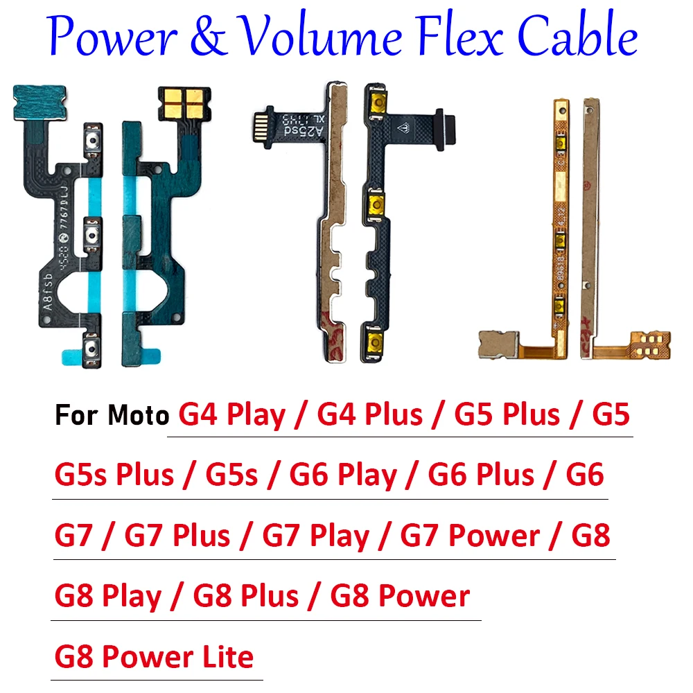 NEW Tested For Moto G8 Power Lite G7 G6 G5 G5S G4 Plus Play Power Volume Side Button Flex Cable Repair Parts