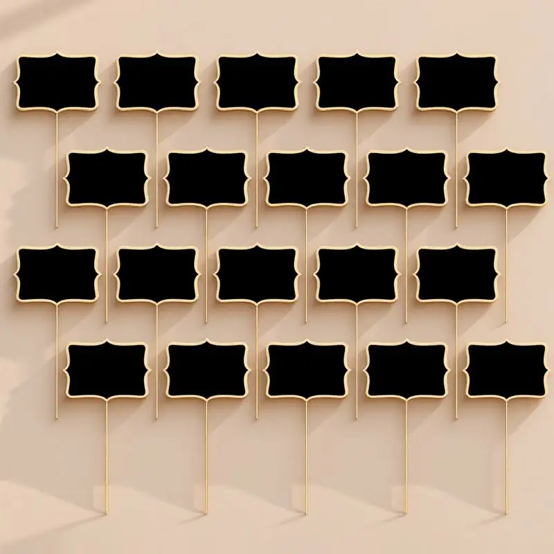 

20pcs Small Blackboard Toppers Wooden Chalkboard Signs Garden Plant Labels Wedding Party Decoration Mini Chalkboards Flower Tags