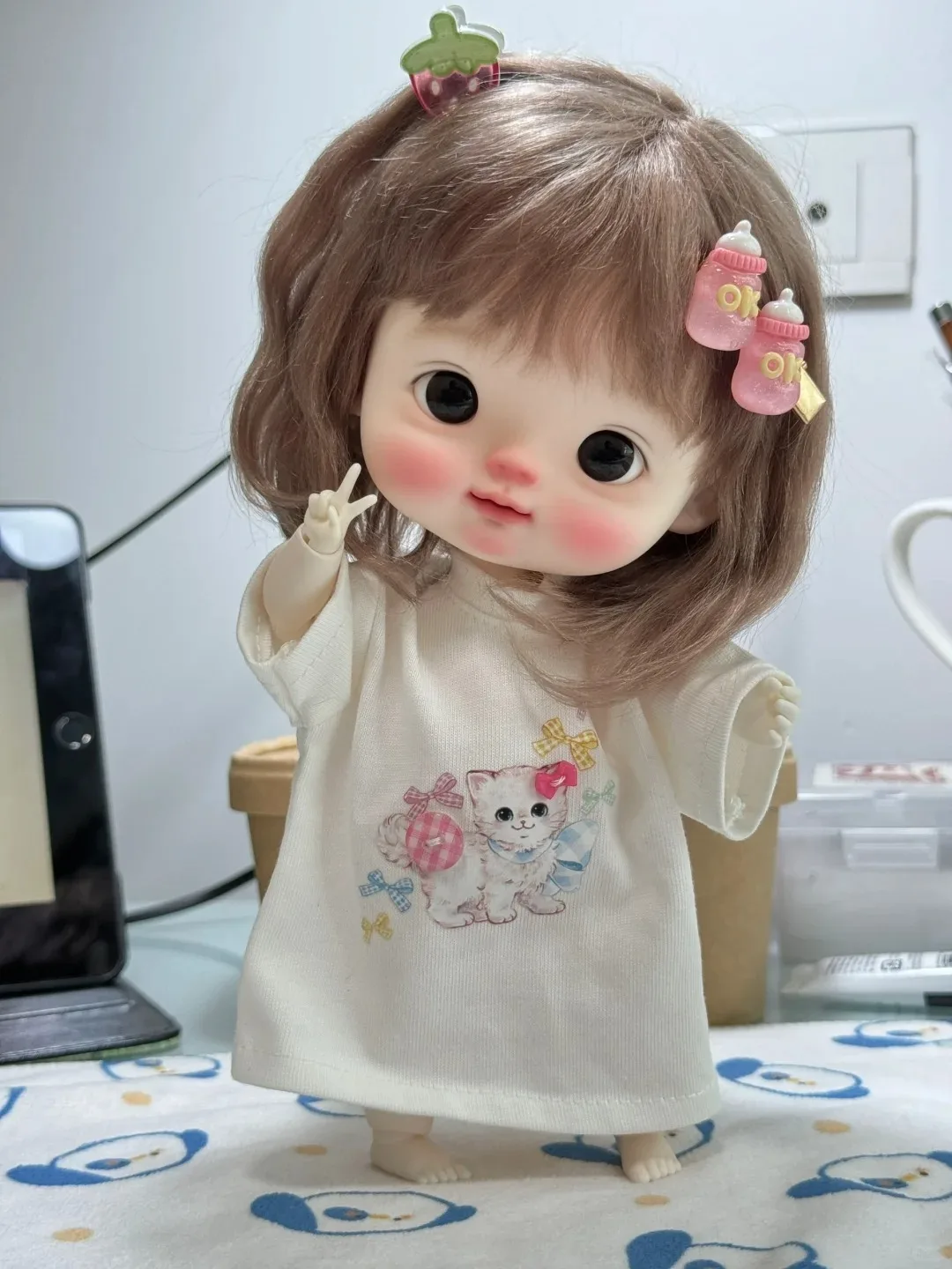 2025 New SD BJD 25CM girl yuanbao Meng Qbaby Big head Resin Doll Fashion Doll Gift Spot makeup free shipping