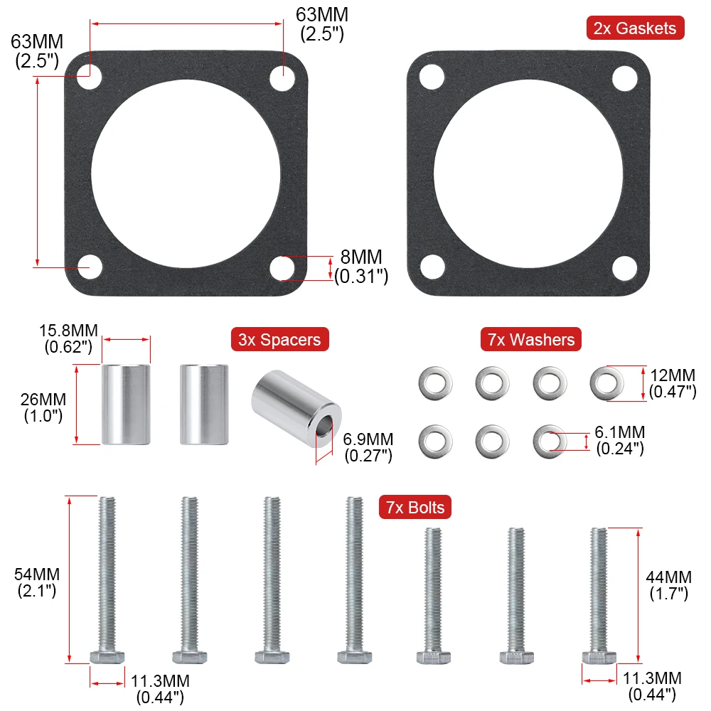 Espaciador de cuerpo del acelerador de aluminio para 91-06 Jeep Wrangler YJ TJ cheroki XJ 2.5L/4.0L Motor Gas MJ w/Junta 1 \