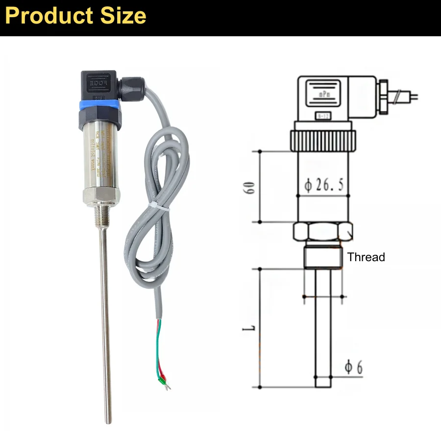 Hersman plug-in integrated temperature transmitter 4-20ma output thermal resistance PT100 sensor