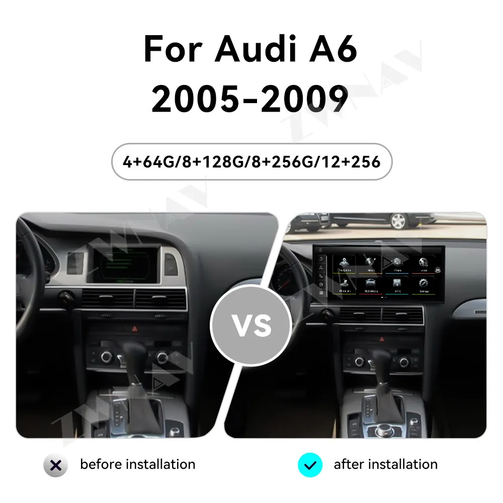 

Qualcomm 15.8 inchCarPlay QLED Car Radio Android 14 For Audi A6 2005-2009 GPS Navigation Stereo Multimedia Player Head Unit