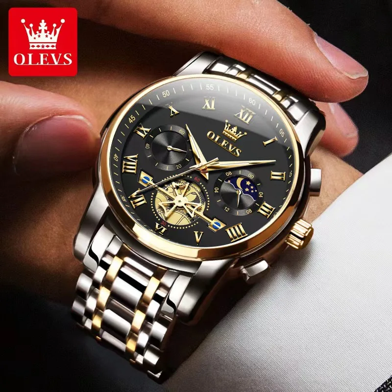 

OLEVS 2859 Men's Watches Classic Roman Scale Dial Luxury Wristwatches for Man Original Quartz Waterproof Luminous Male reloj