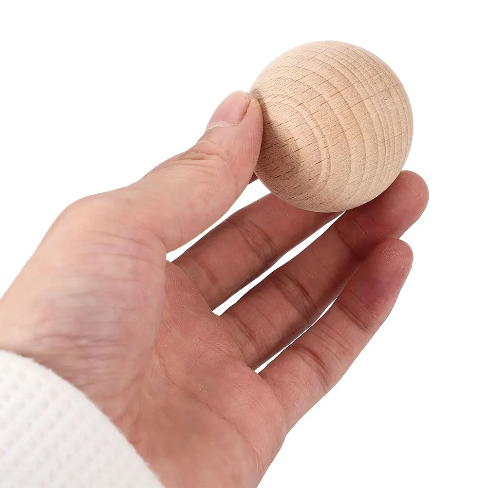 

5 Pcs Croquet Balls Solid Unpainted Lawn Game Replacement Diy Kids Crafts Outdoor Activities Wooden Ball Set