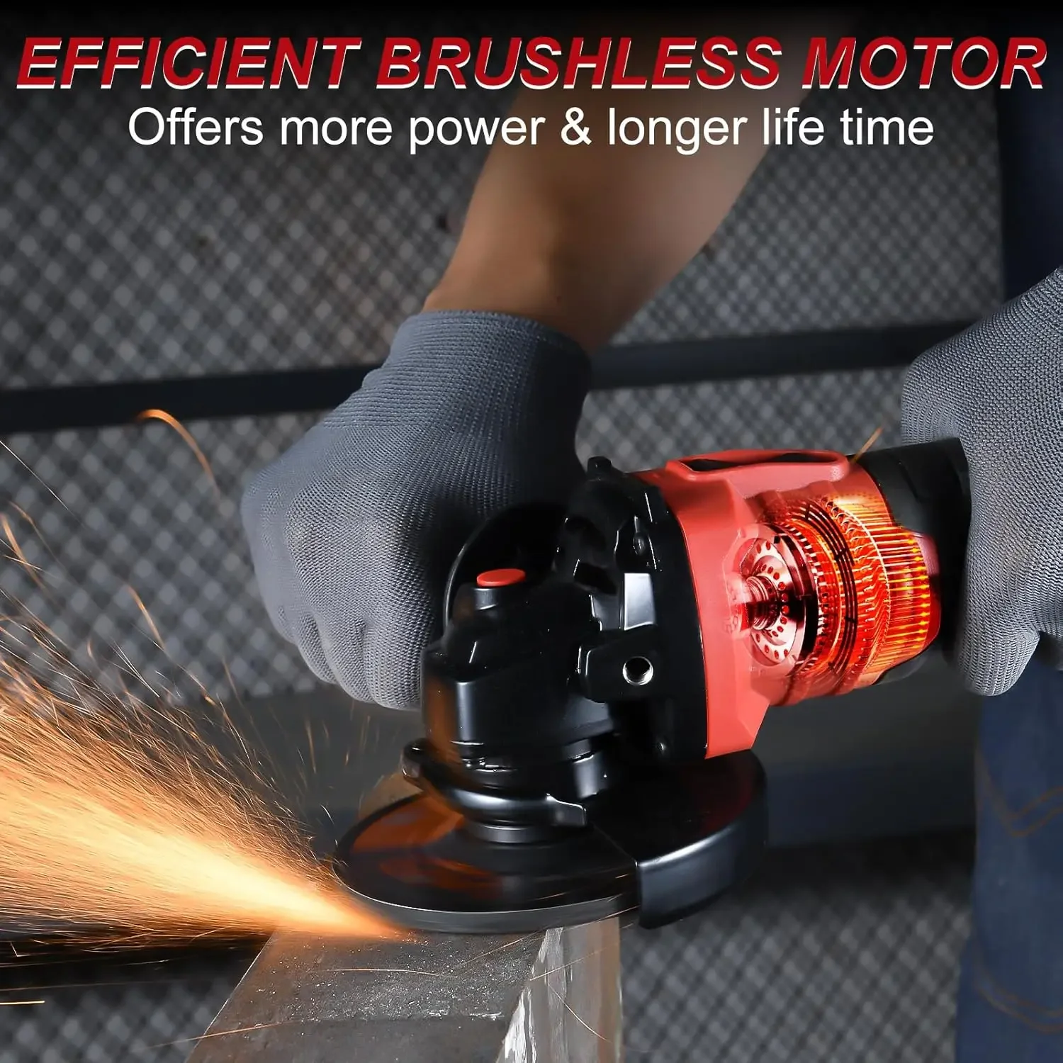 Cordless Angle Grinder 4-1/2 inch, 21V Battery Grinder Tool, Power Electric Grinders, Motor,for Cutting, Griding, Polishing