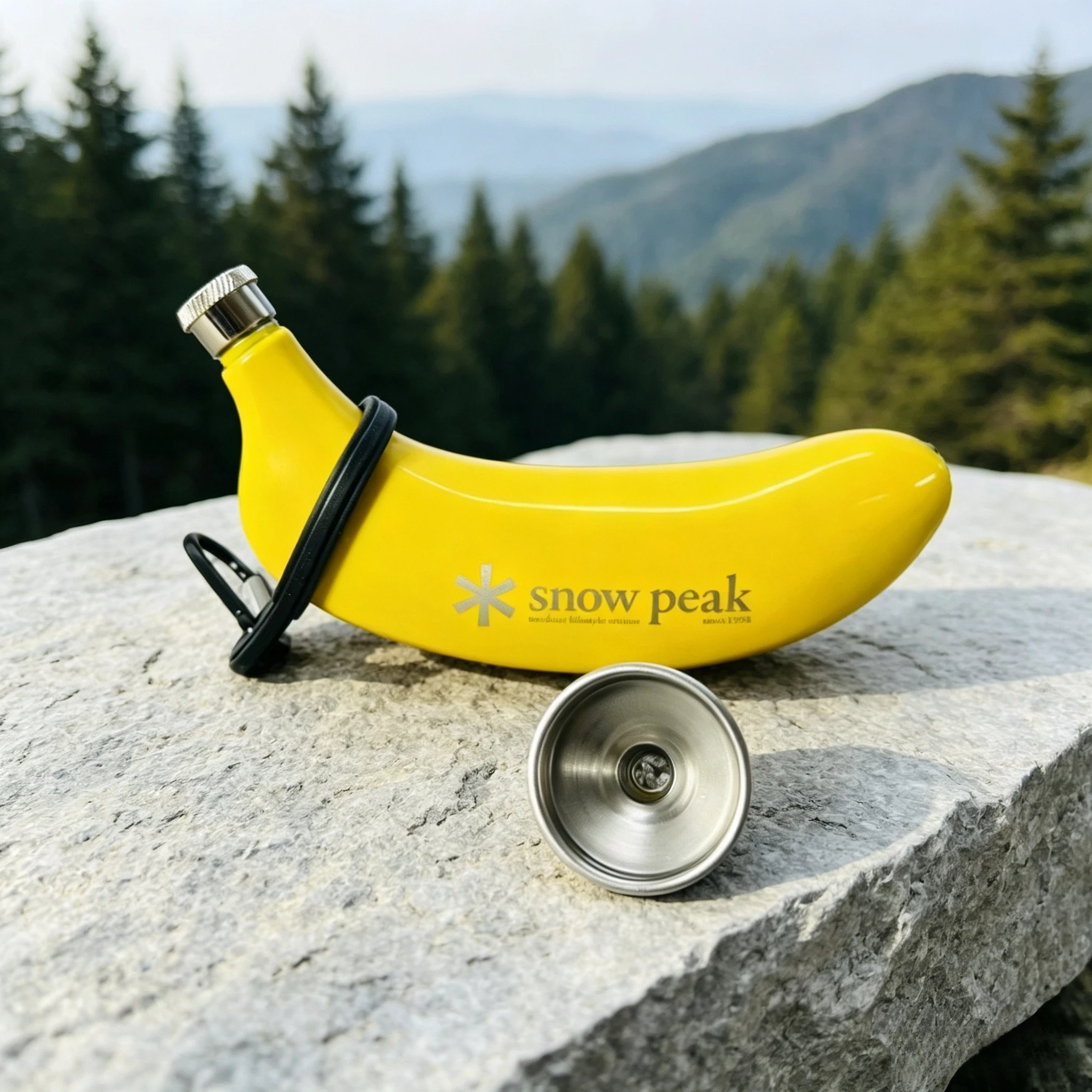 Snow Peak Banana Shaped Hip Flask Leakproof Portable Liquor Container Outdoor Camping Hiking Travel Novelty Collectible Gift