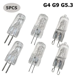 5âpcs/Lot Mini 20W-60W Halogen Lamp G4 G9 G5.3 Warm White Light Bulb 12V 220V Mini Halogen Light for Home Chandelier Spotlight