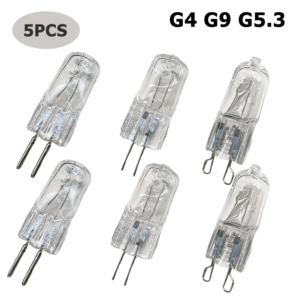 5​pcs/Lot Mini 20W-60W Halogen Lamp G4 G9 G5.3 Warm White Light Bulb 12V 220V Mini Halogen Light for Home Chandelier Spotlight