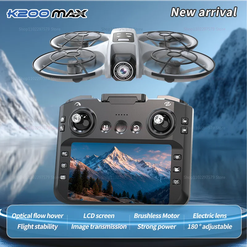 NEW K200 MAX Drone Large Ultra HD Screen Remote 8K Aerial Vehicle GPS Brushless Motor Long Flight Time 5G Dual Camera Quadcopter