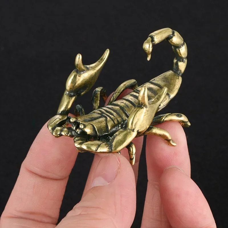 Scorpion Animal Rest Decoration Rack Brush Sculpture Figure Shui Feng Brass Statue Model Retro Wildlife Holder Stand Pen Writing