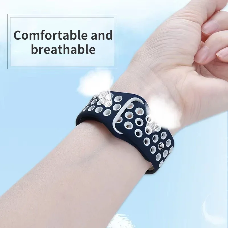 Correa de silicona de 20/22mm para Samsung Galaxy Watch 7/6/5/4Huawei Watch 5 4 GT5-4-3-2 Pro 46mm banda transpirable Amazfit GTR4/Active 2