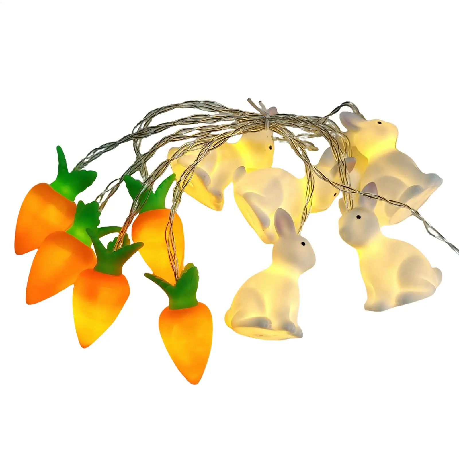 

Bunny Lamp Cute LED Adjustable Battery Powered Carrot Easter String Lights Indoor For Indoor Outdoor Home Entryway Shelf Window