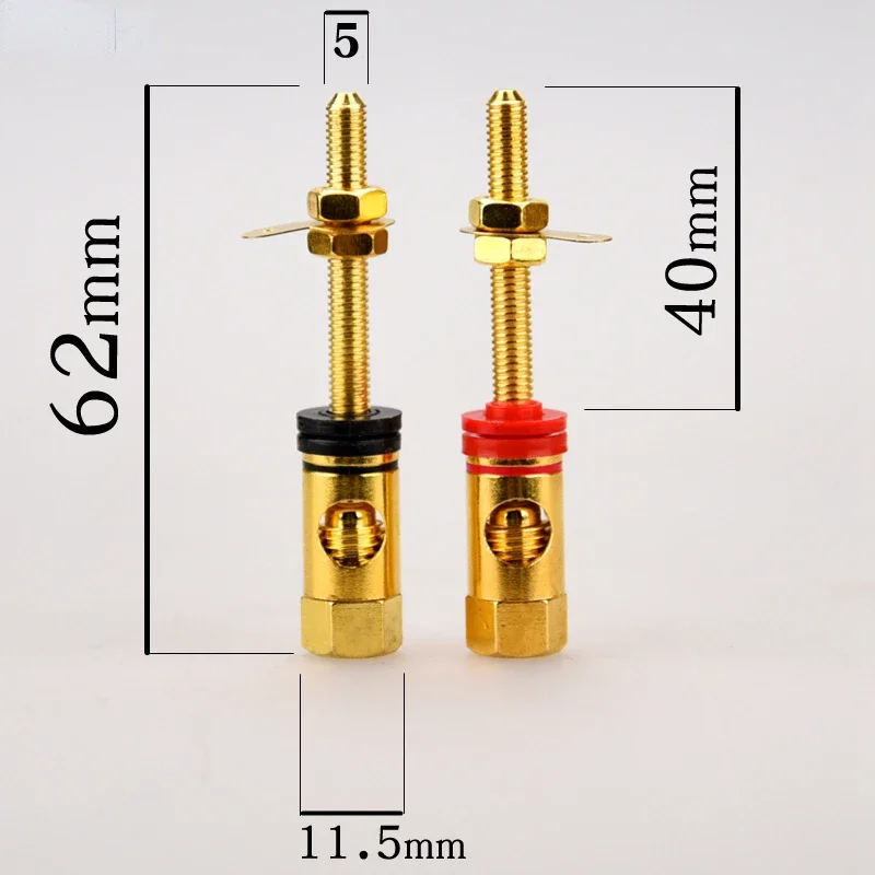2/4/8 Stück vergoldete Lautsprecheranschlüsse aus reinem Kupfer, HIFI-Verstärker-Bananenbuchse, DIY-Stecker – Detail 5