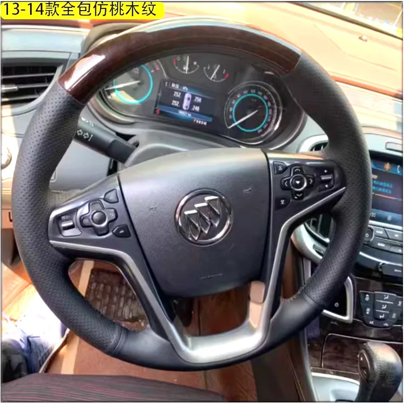 For Buick Lacrosse 2013 2014 2015 Lacetti 2006-2012 Car Steering Wheel Cover Napa Leather Black DIY Car Interior Accessories