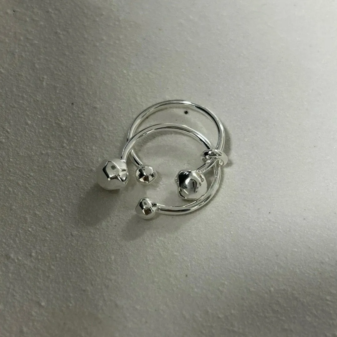 VENTFILLE 925 Sterling Silver Ring For Women Geometric Cutting Double Layer Versatile Creativity Party Gift Jewelry New Trendy