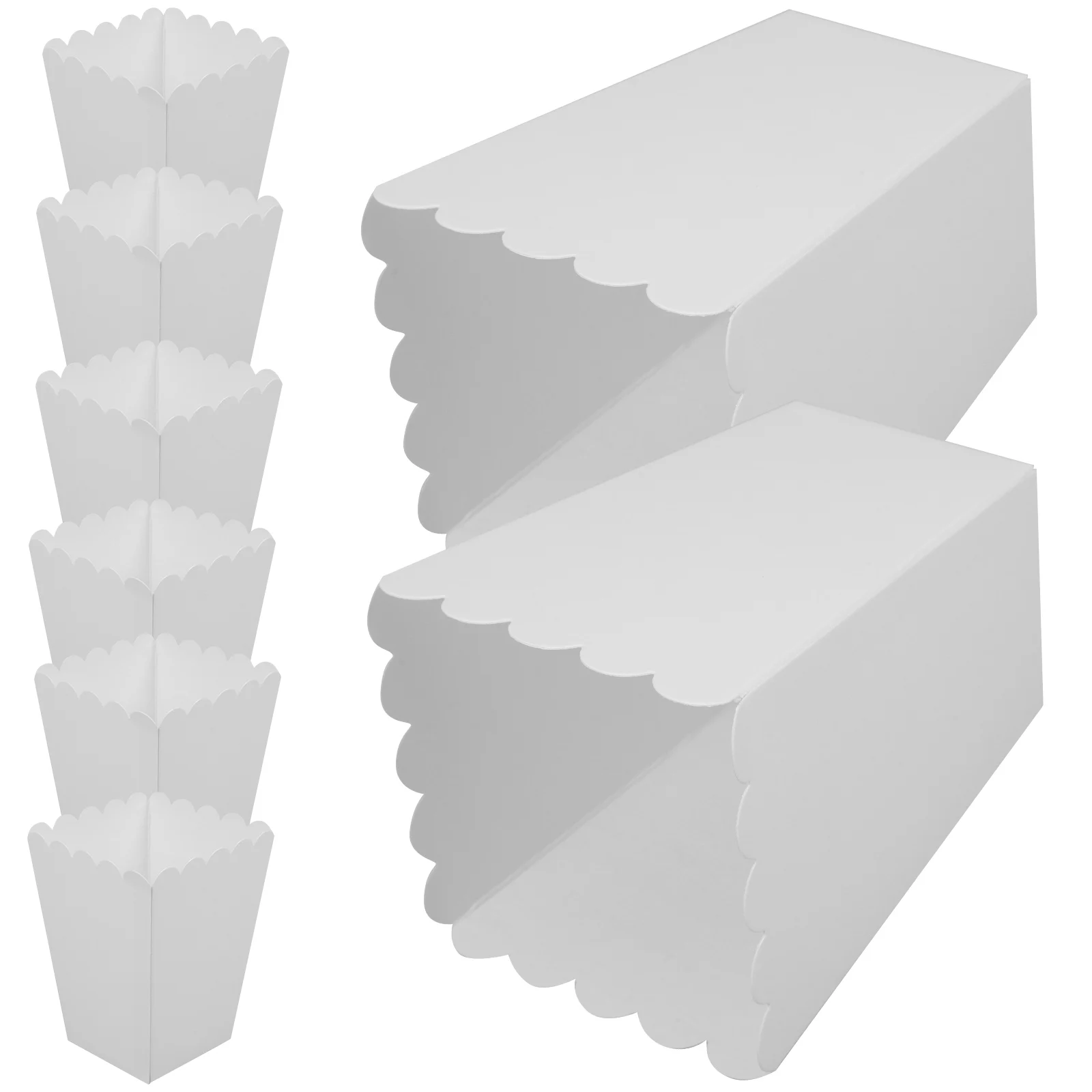 

40 Pcs Popcorn Box Greaseproof Cookie Containers Boxes Disposable Miniature Cardboard Snack White Candy Holders