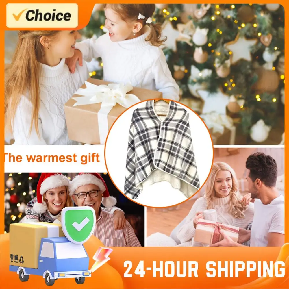 

Adjustable 3 Heating Levels Fleece Heated Blanket Wearable Electric Blanket Multifunctional Soft Cold Protection Electric Shawl