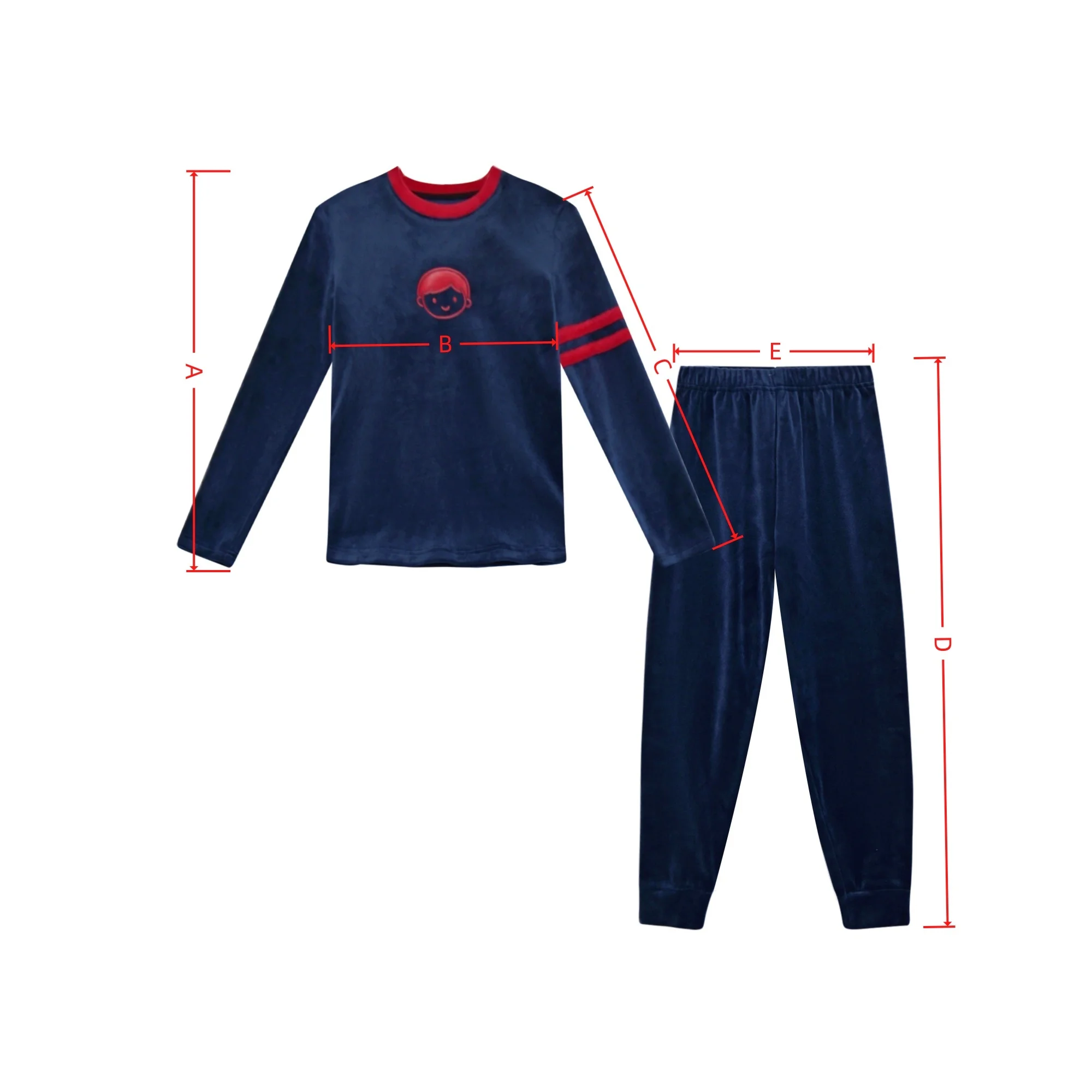 2026 Mali's AW Kinder Weicher Velours Pyjama-Set für Mädchen und Jungen, Hauskleidung, Kinderbekleidung, Baby-Schlafanzug mit Gesichtsdruck – Detail 1