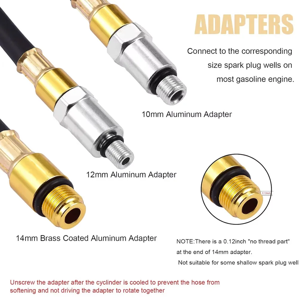 Car Cylinder Leak Down Tester TU-21 Gasoline Engine Compression Tester Dual Gauge Leakdown Detector Tool Set with Red Case