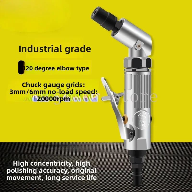 

120-Degree Pneumatic Grinder - Angled/L-Shaped Air Sander, Pneumatic Engraver Model BD-7111