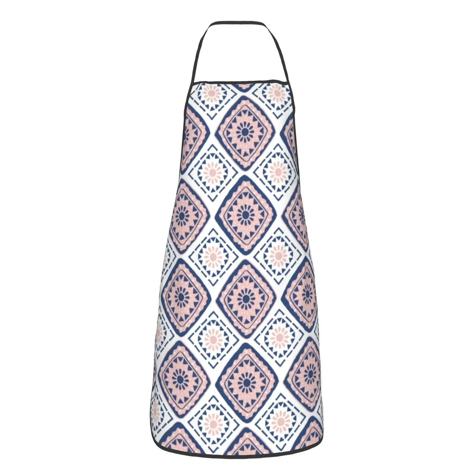 Geometrical Polyester locking hem Apron Home Cooking Baking Kitchen Geometric Apron Blue Bohemia Bohemian Abstract Colorful