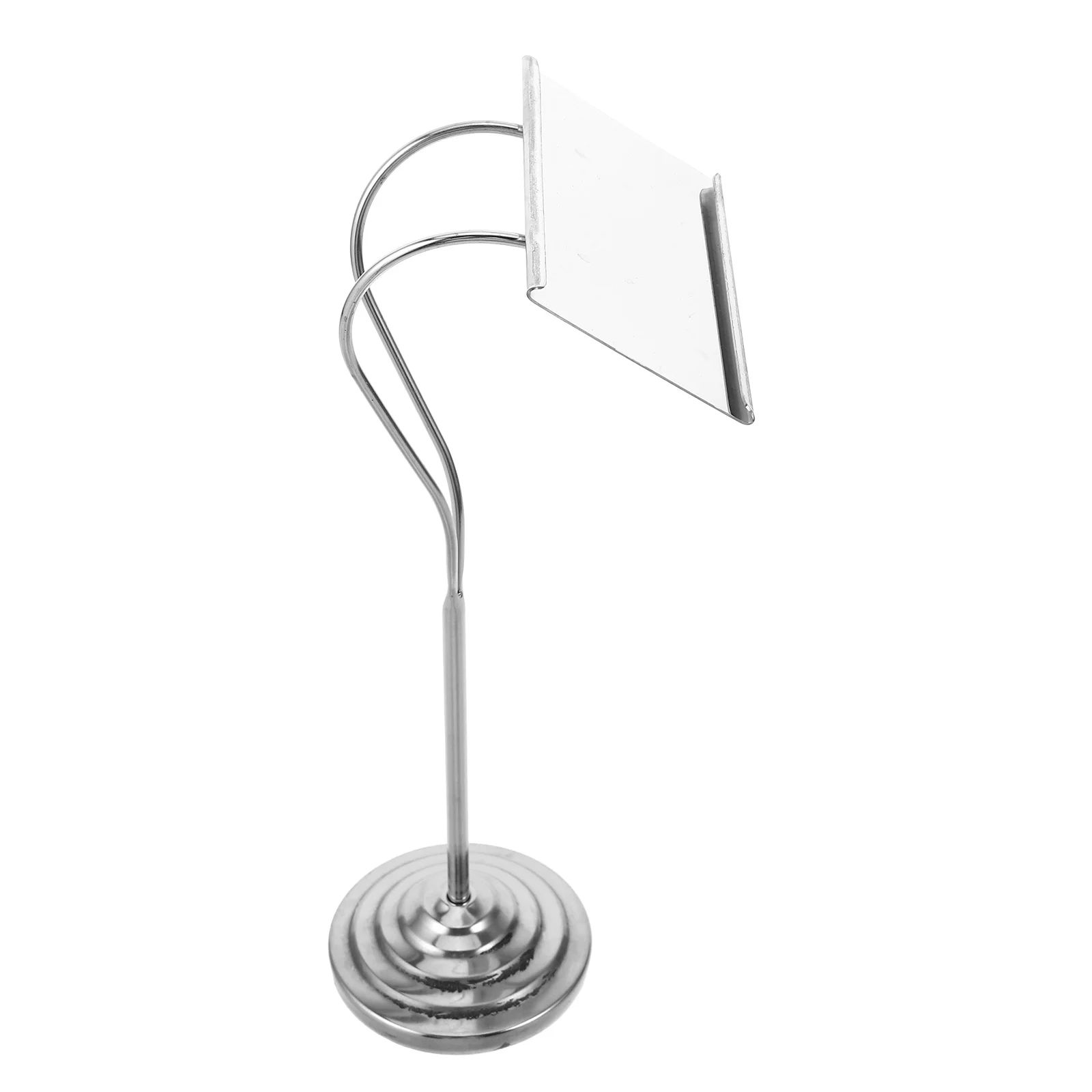 

Stainless Steel Display Stand Material Stable Base Versatile Use Metal Table Number Holders Signs Wedding Menu Holder