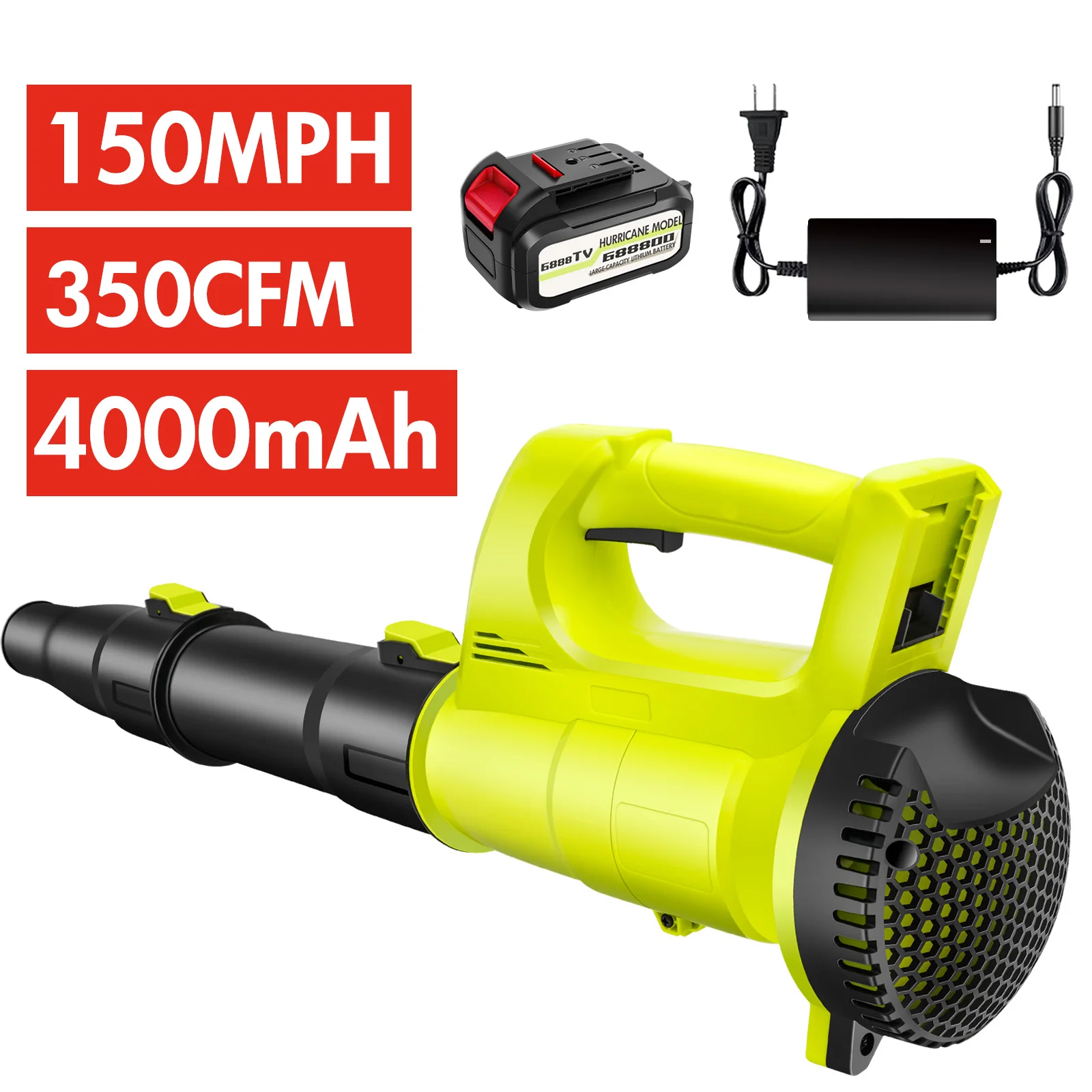 

Leaf Blower Cordless Handheld 21V Electric Powerful Turbo with Battery and Charger Fast Lightweight for Lawn Care Clearance Yard