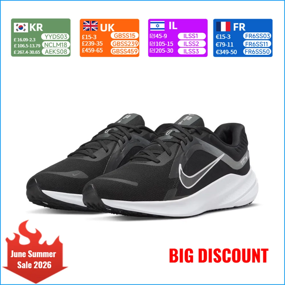 Nike Quest 5 Men's Breathable, Slip-Resistant, Durable, Lightweight, Cushioned Comfort Road Road Running Shoes  DD0204-001