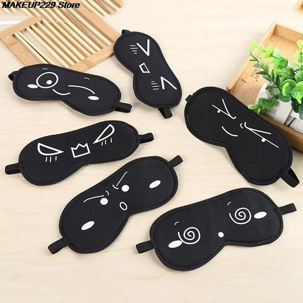 1pc Sleeping Eye Mask Black Eye Shade Sleep Mask Black Mask Bandage on Eyes for Sleeping Emotion Sleep Mask