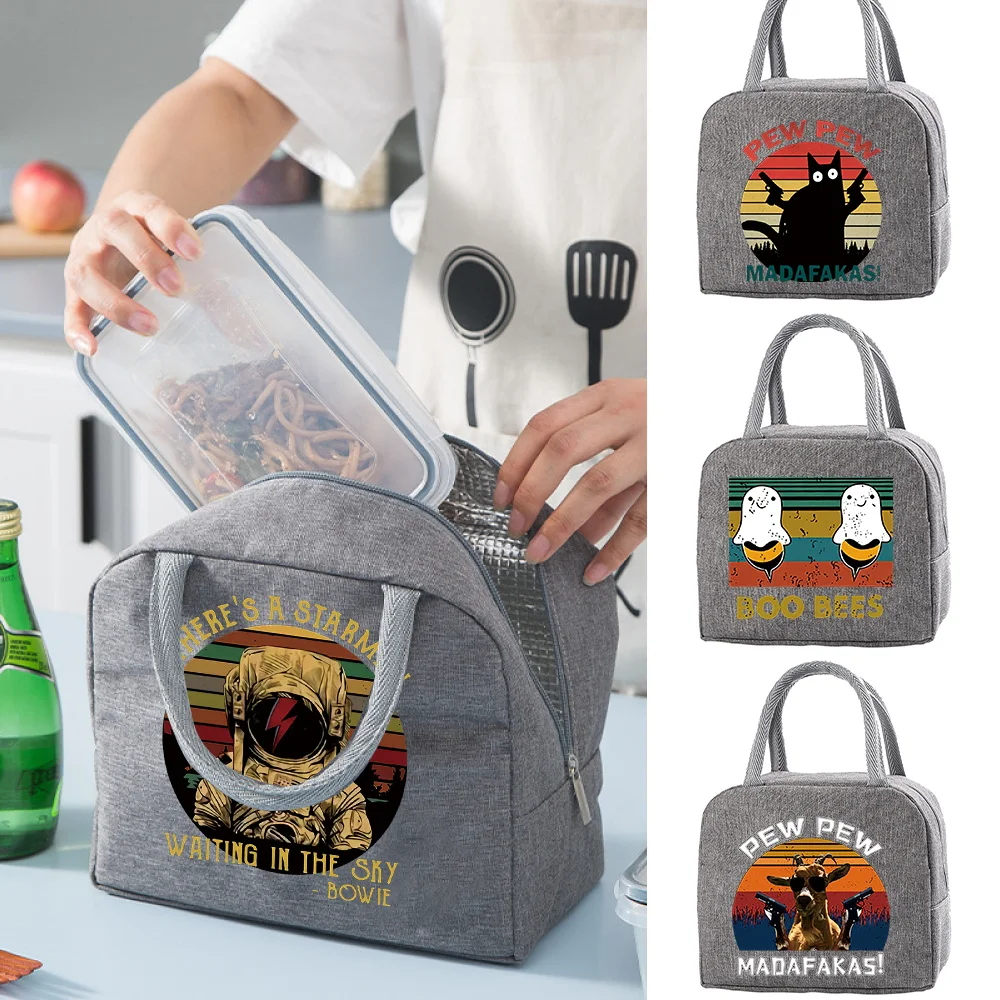 

Lunch Bag Cooler Tote Portable Insulated Box Thermal Cold Food Container School Picnic for Men Women Kids Print Travel Lunchbox