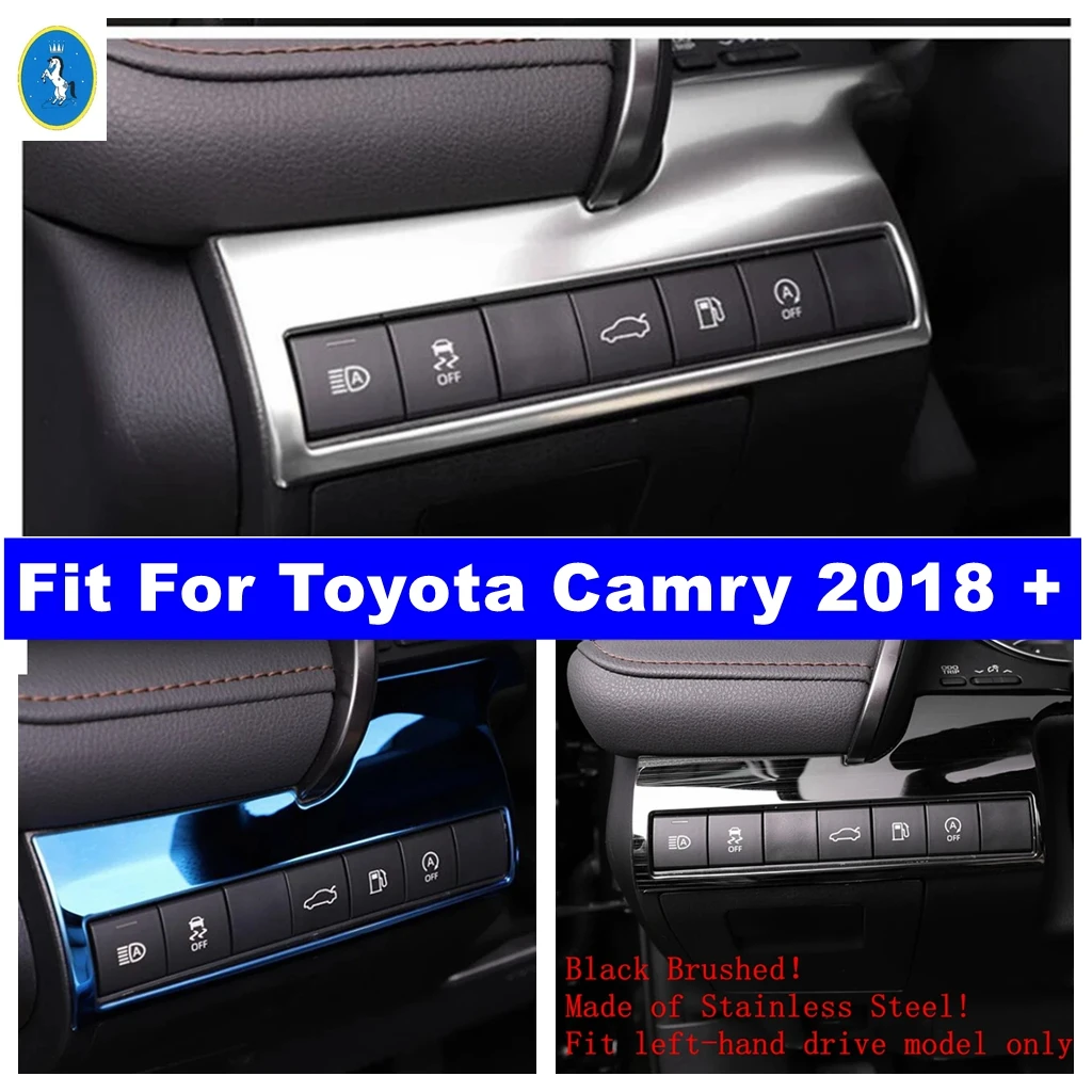 

Lights Control & Tailgate Tail Trunk Box Door Switch Button Panel Cover Trim Fit For Toyota Camry 2018 - 2023 Car Accessories